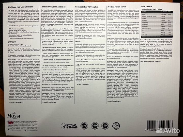 Mossi London от выпадения и после пересадки волос