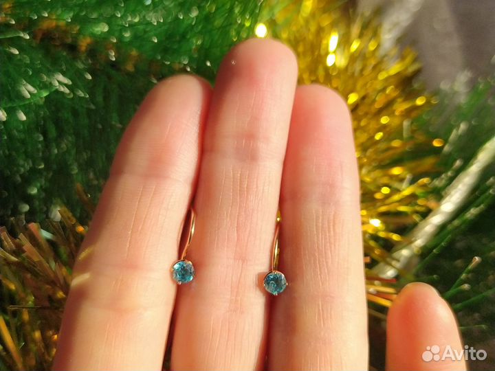 Золотые серьги детские 585пробы