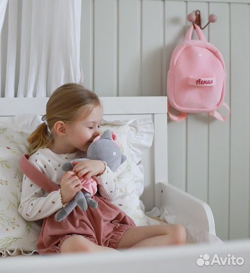 Именной рюкзак Кошка для девочкм