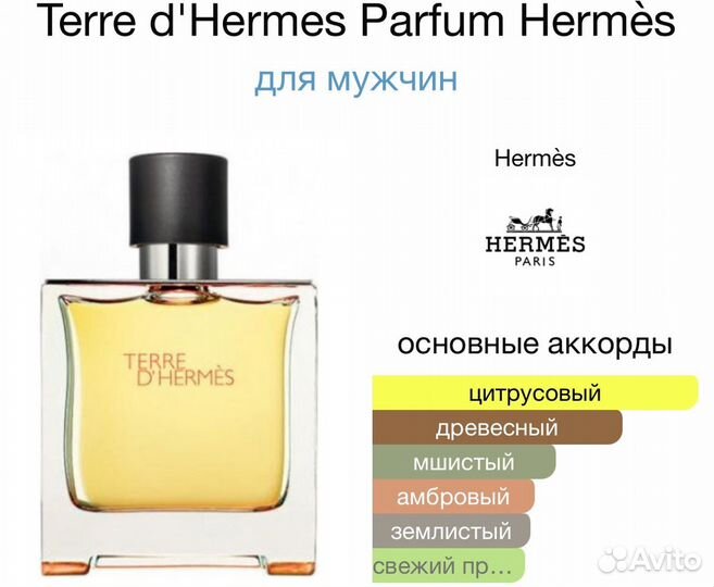 Оригинал Terre d'Hermes Parfum Hermès, 1 мл