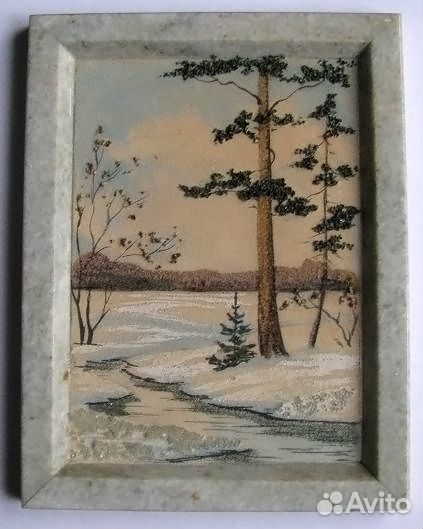 Панно на камне. Из поделочных камней Урала. 3 штук