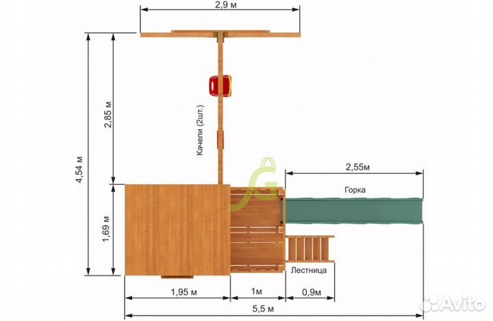 Игровая детская площадка для дачи 
