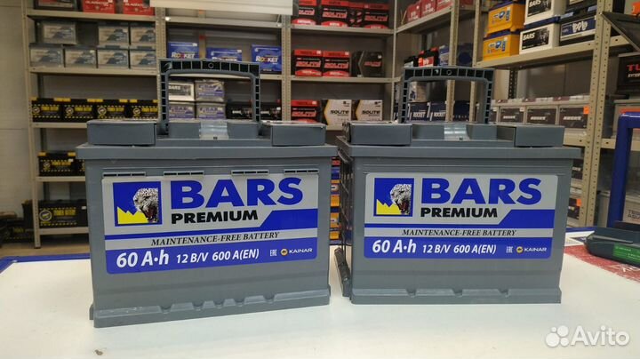 Аккумулятор автомобильный 60 Ah Bars Premium