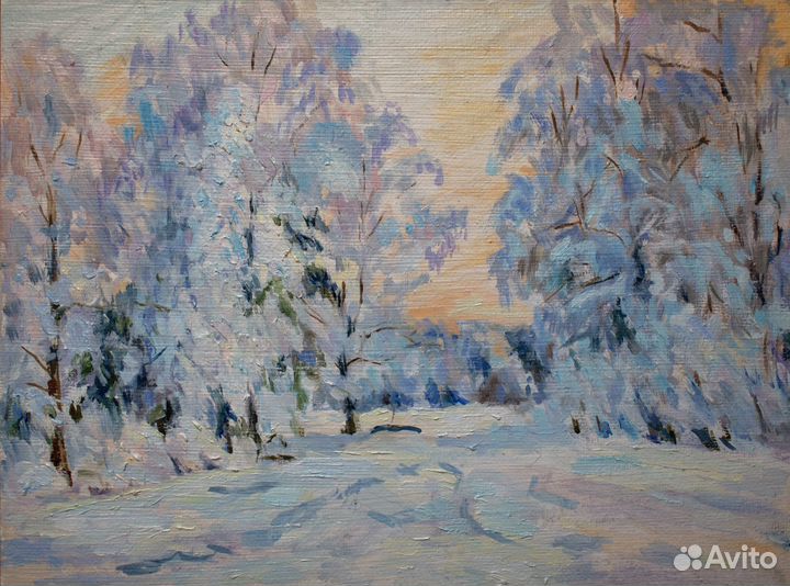 Картина маслом Морозное утро