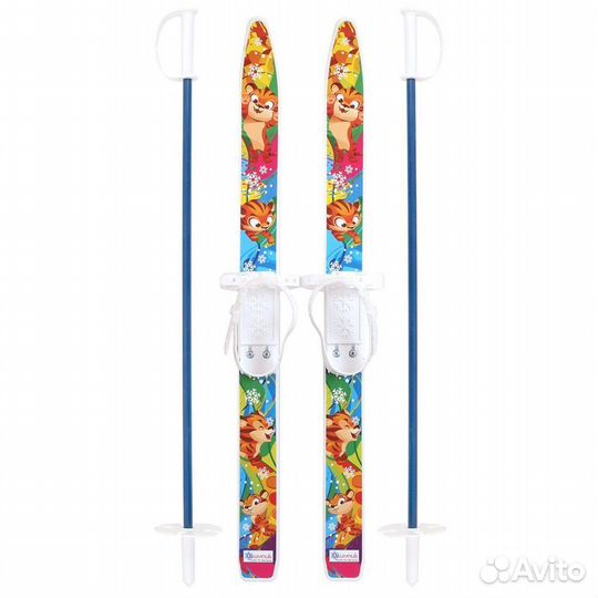 Лыжи детские Лыжики-Пыжики Тигренок с палками, 75