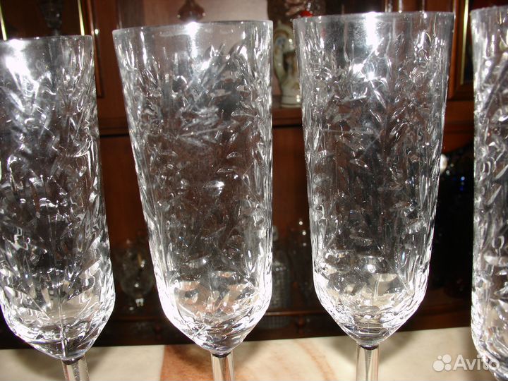 Хрустальные бокалы фужеры рюмки лзхс винтаж СССР