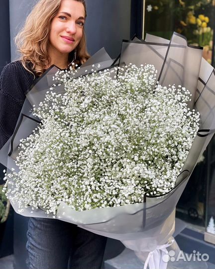 White Gypsophila. Bouquets of Gypsophila
