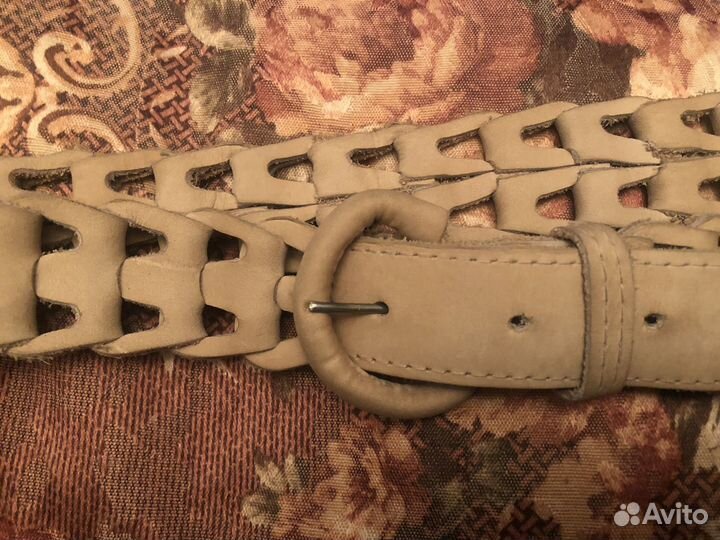 Ремень кожаный плетеный