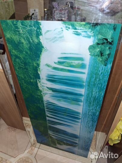 Картина зеркало водопад стекло аквариум