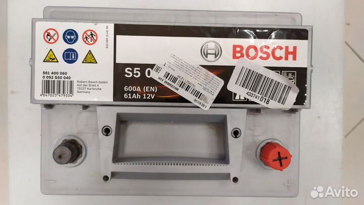 Аккумулятор 61Ah Bosch 600A Бош низкий на форд опе