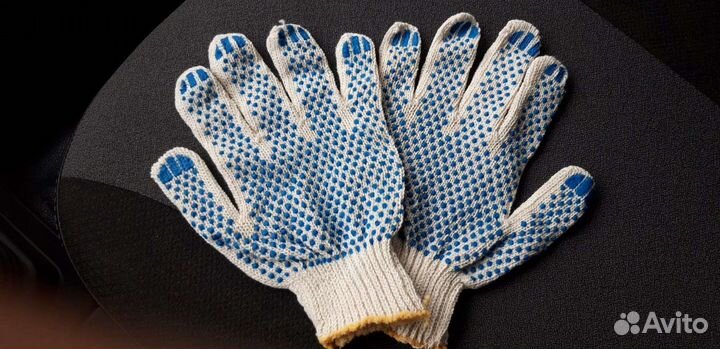 Перчатки хб трикотажные с пвх (точки)