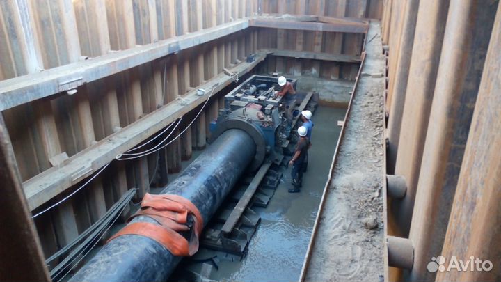 Продавливание труб под дорогами горизонтальное шне