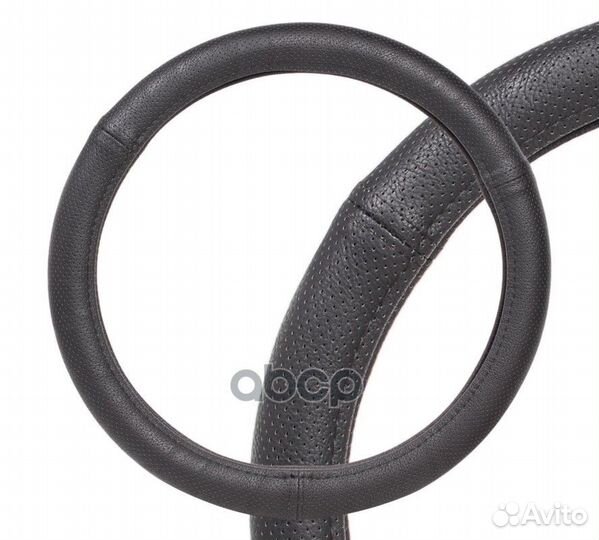 Оплетка на руль, перфорированная кожа, черная