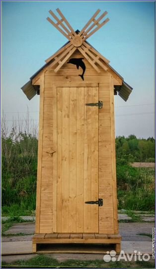 Дачный туалет деревянный с установкой тлф 456