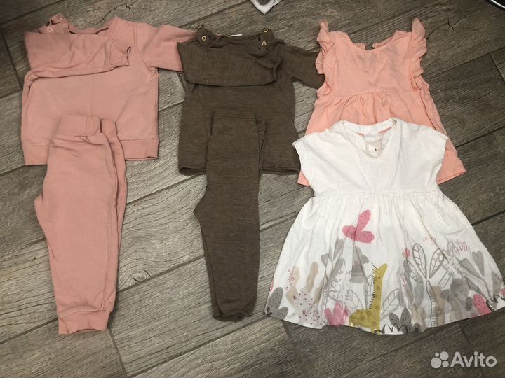 Пакет вещей hm zara + обувь 74-80 для девочки