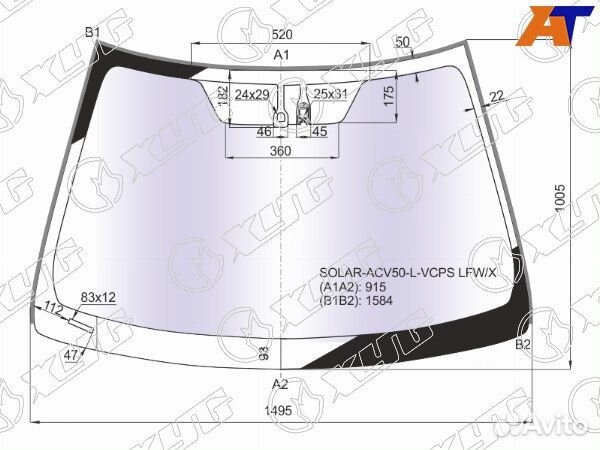 Стекло лобовое toyota camry europe/russia 50/55