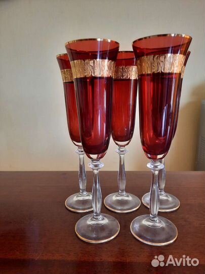 Фужеры цветной хрусталь