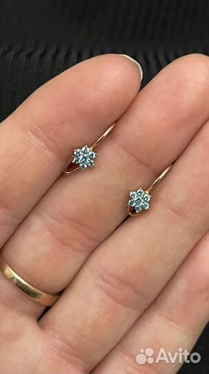 Детские золотые сережки