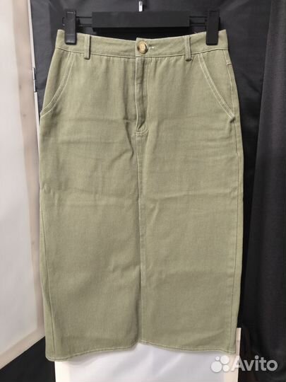 Джинсовая юбка миди