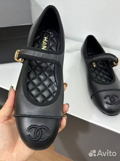 Балетки Chanel кожаные