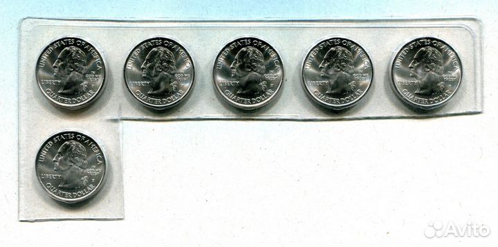 США 25 центов 2009г. набор 6 шт