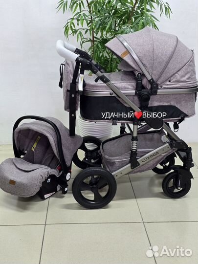Новая коляска 3в1 Luxmom 555 NEW (кофейный)