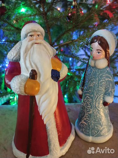 Снегурочка и Дед Мороз СССР пластик