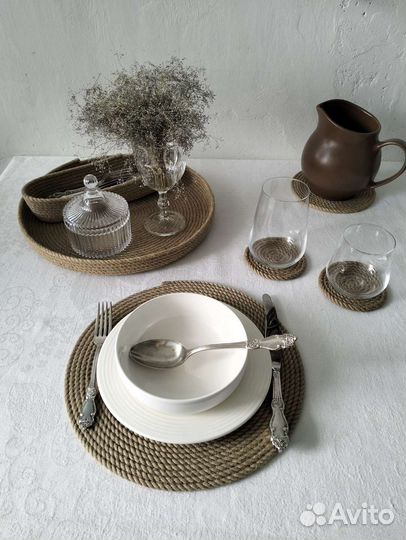 Сервировочные салфетки, плейсматы из джута