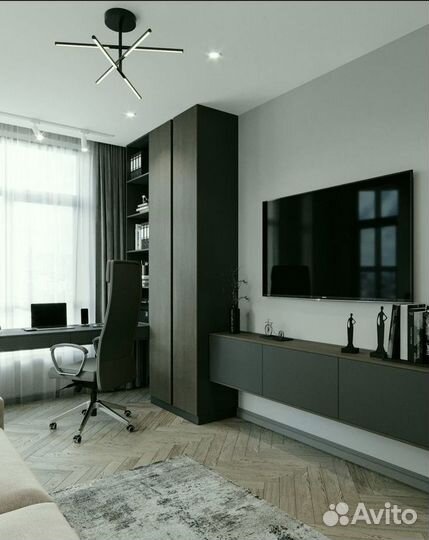 Тумба под телевизор с витринами