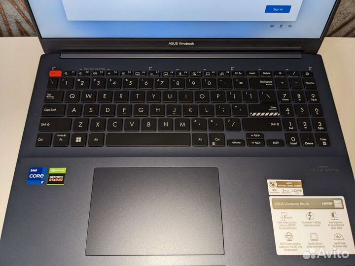 Новый asus VivoBook Pro 16” i7-12650H RTX 3050 Ti