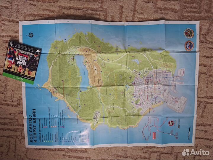 Карта плакат GTA5, RDR2, MGS5, Cyberpunk 2077 и пр
