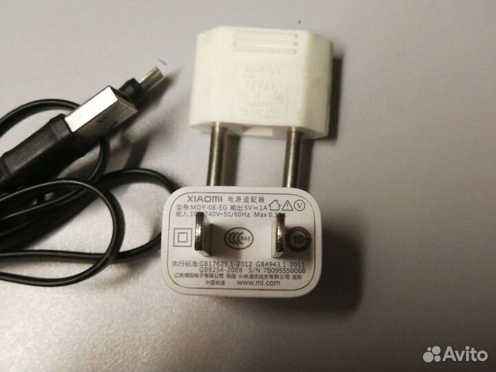Xiaomi 1A зарядное устройство, Micro usb кабель
