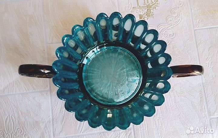 Ваза конфетница стекло металл