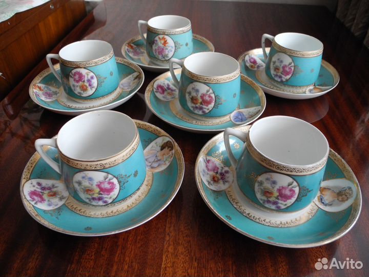 Чайная пара, фарфор. Дмитровский завод. 1930-е гг