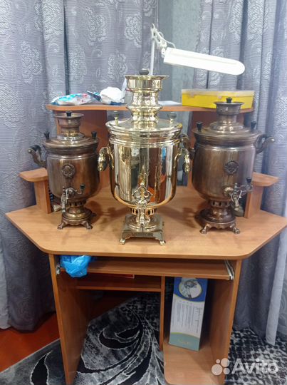 Самовары СССР в патине, с гербами