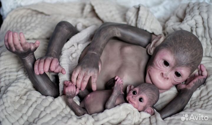 Обезьяний ребенок реборн кукла