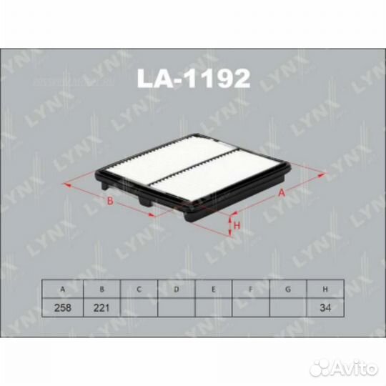 Lynxauto LA-1192 Фильтр воздушный