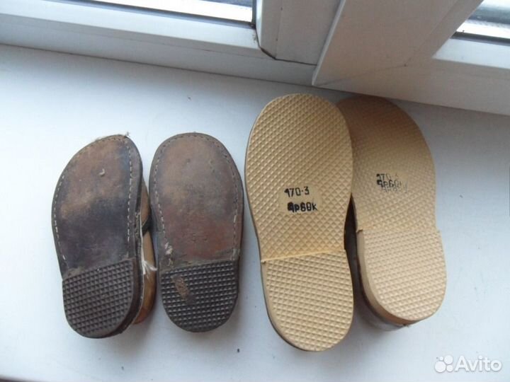 Детская обувь, ботиночки, кожа, винтаж СССР