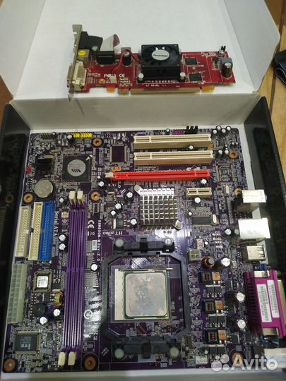 Мат плата с проц. amd athlon 64x2 +hd2400pro