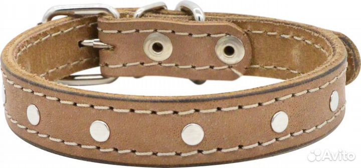 Ошейник 0612Б 2сл 18 мм бусинка длина до 42 см беж
