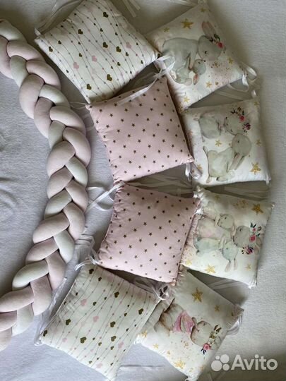 Бортики в кроватку для девочки