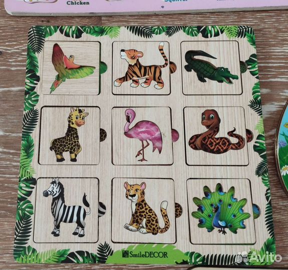Деревянные пазлы пакетом