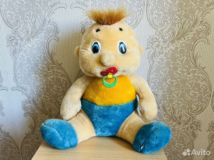 Плюшевая игрушка кукла с соской большая