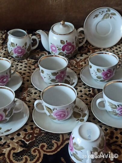 Сервиз чайный, стеклянная посуда