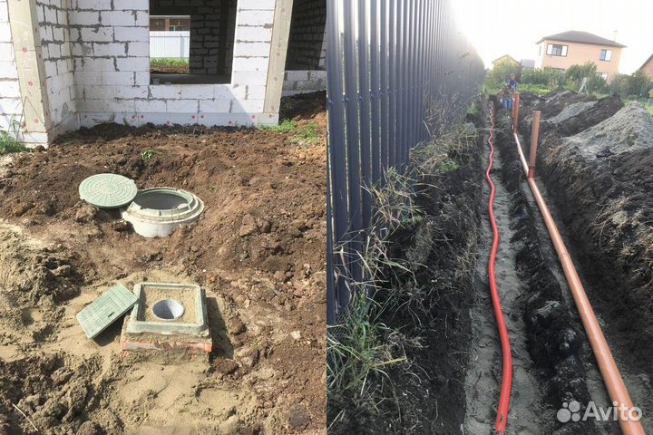 Септик из бетонных колец под ключ с установкой