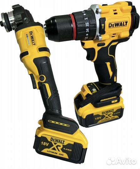 Шуруповерт и ушм болгарка Dewalt 18v 2 аккумулятор