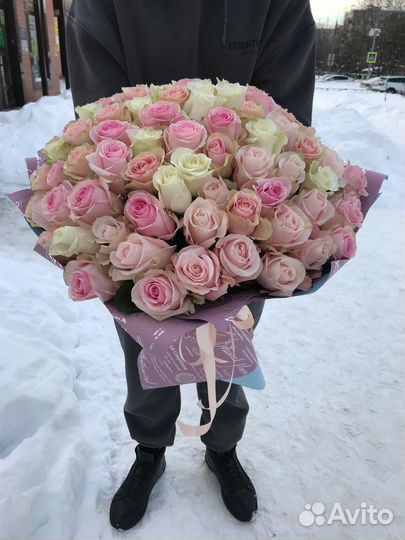 Подарок Крупная эквадорская роза 50 см, цветы