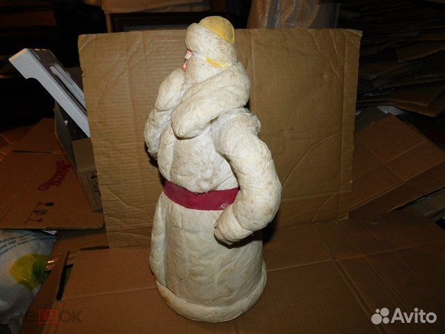 Большой старинный, ватный дед Мороз СССР 1972 г