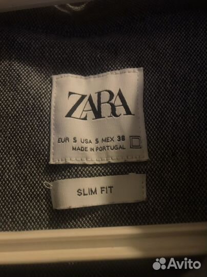 Рубашка zara slim fit серая