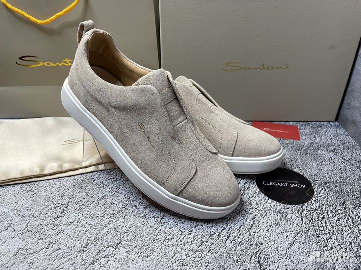 Слипоны Santoni мужские